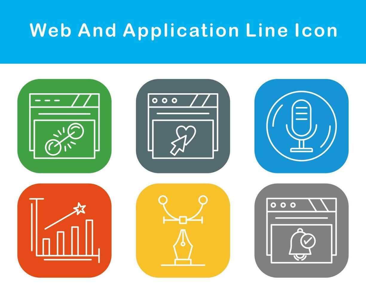 web y solicitud vector icono conjunto