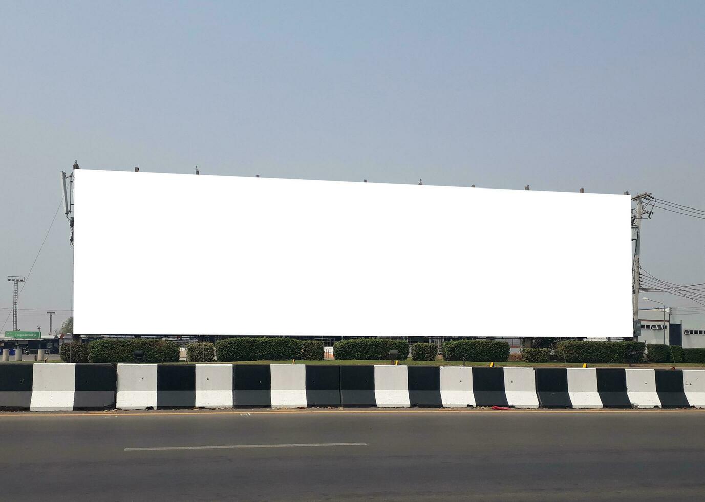 billboard blank for outdoor advertising poster at blue sky. photo