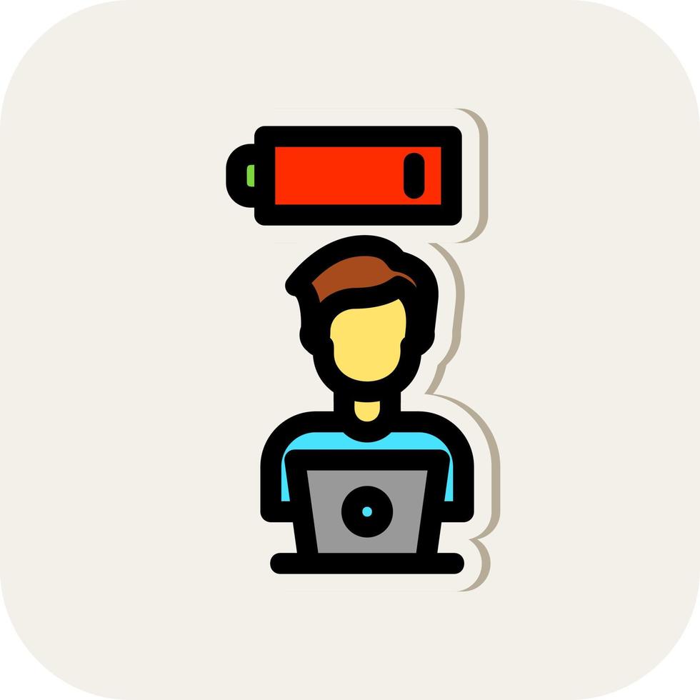 Sleepy Worker Vector Icon Design