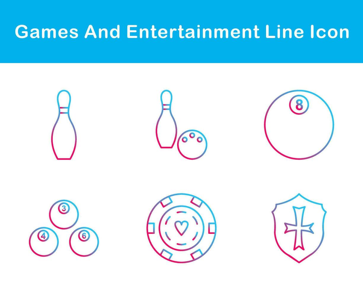 Games And Entertainment Vector Icon Set