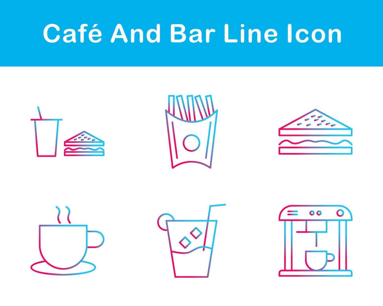 Cafe And Bar Vector Icon Set