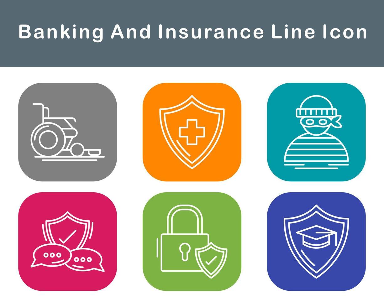 Banking And Insurance Vector Icon Set