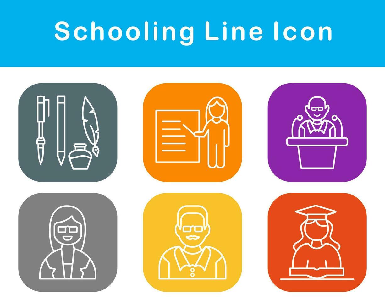 Schooling Vector Icon Set