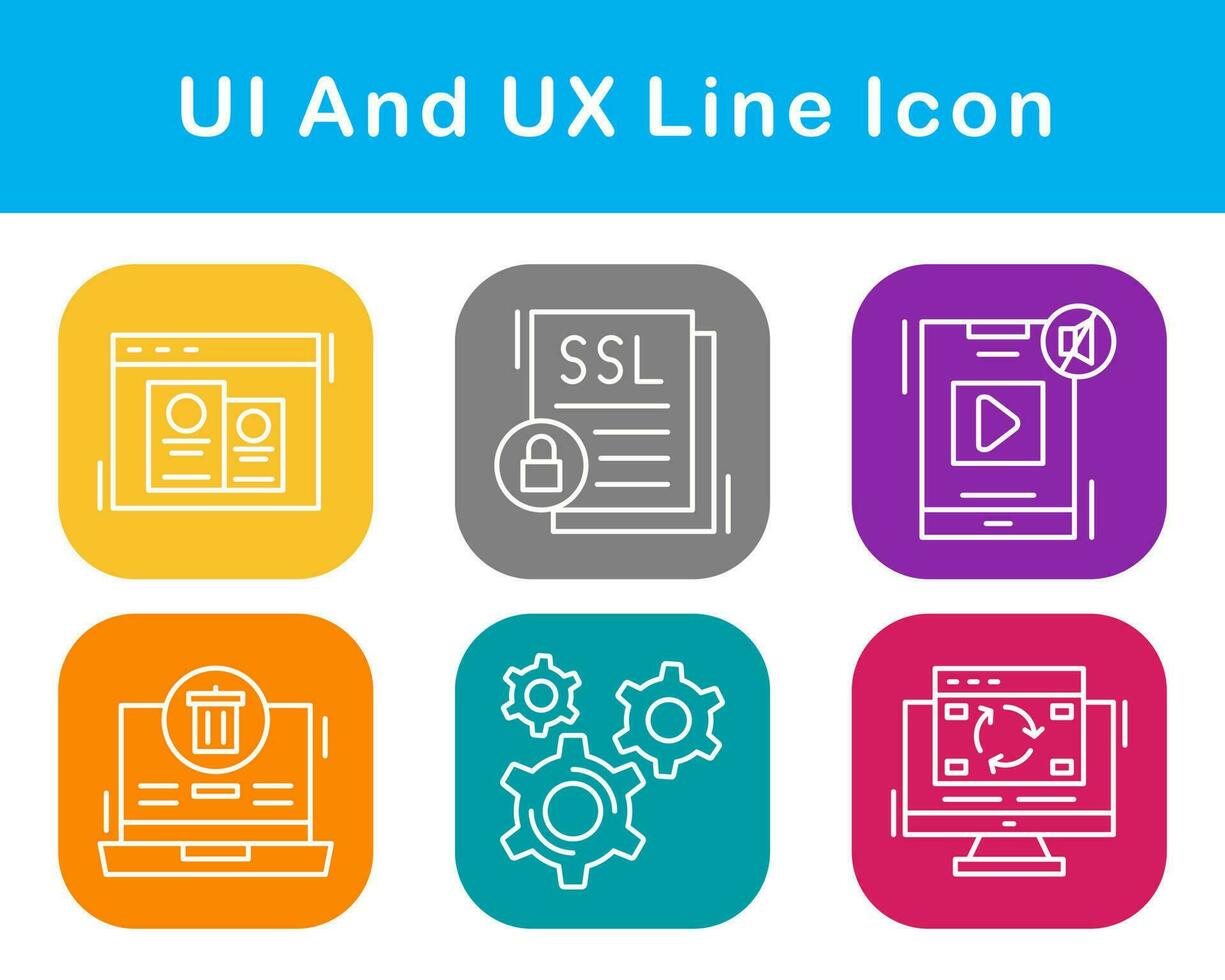 ui y ux vector icono conjunto