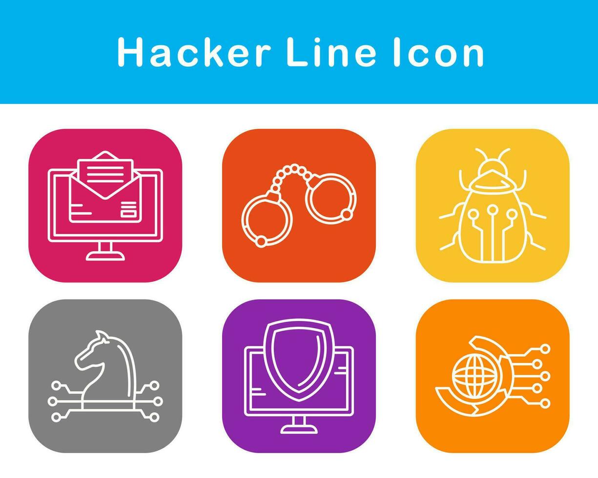 conjunto de iconos de vector de hacker