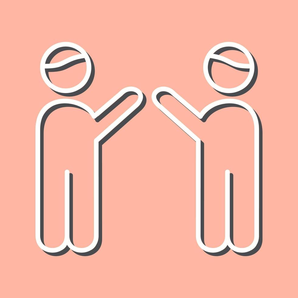 Waving to people Line Icon vector
