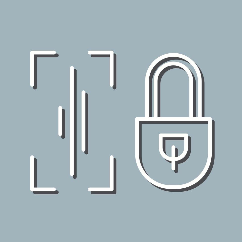 Voice Lock Line Icon vector