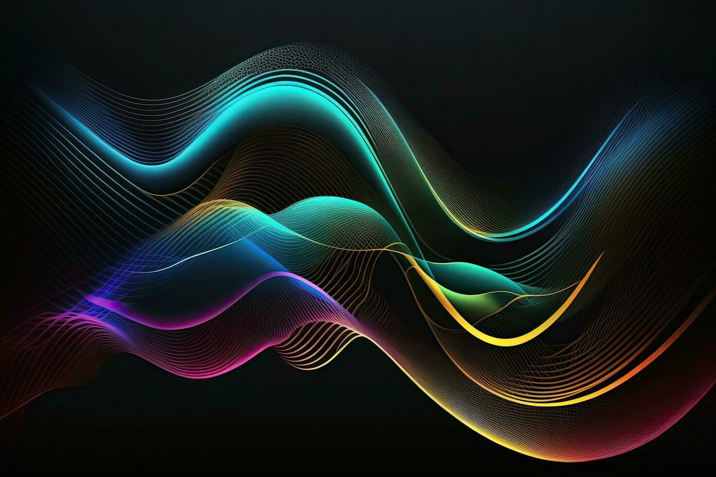 Abstract Background wave line neon photo