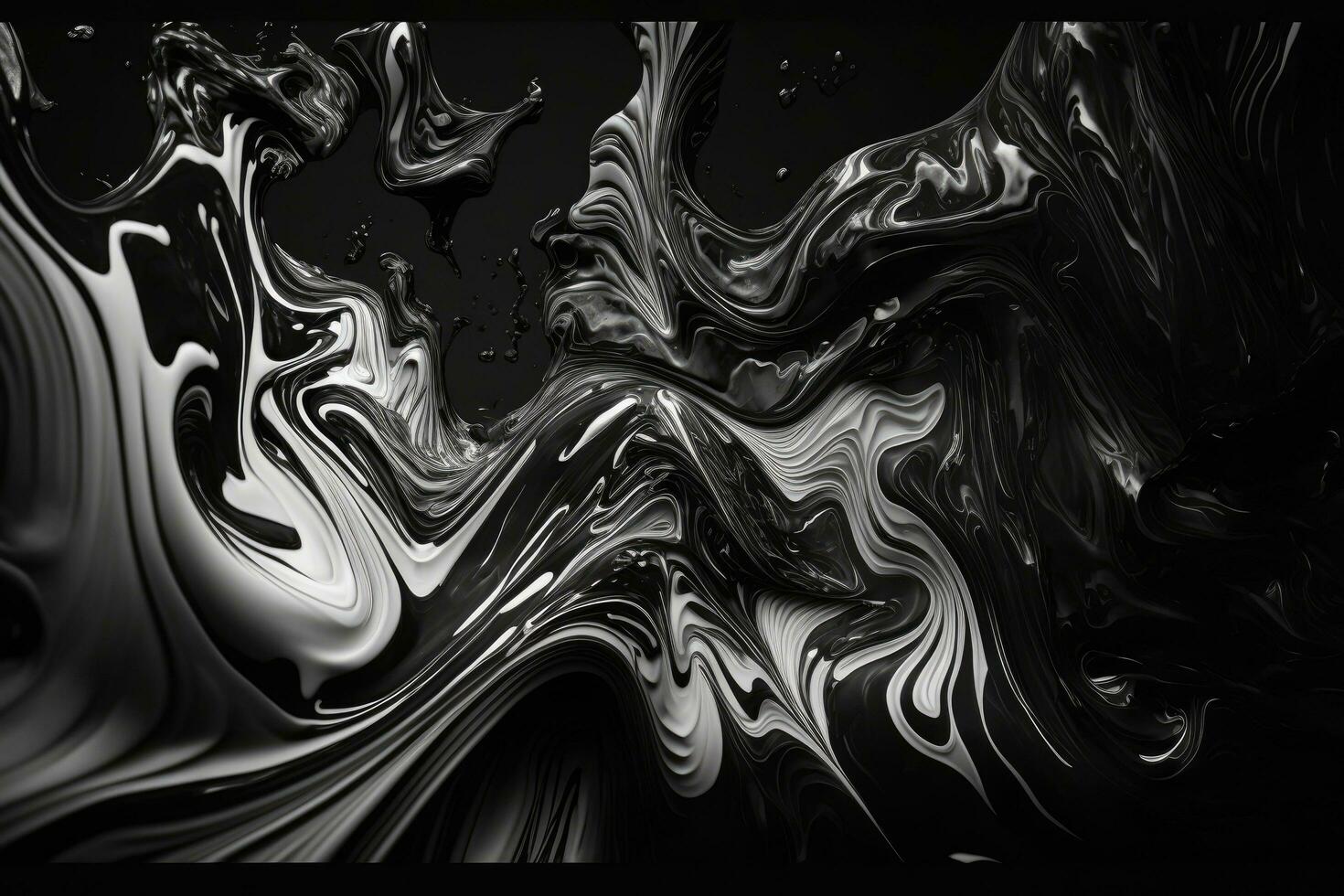 Black Marble ink texture acrylic painted waves texture background photo
