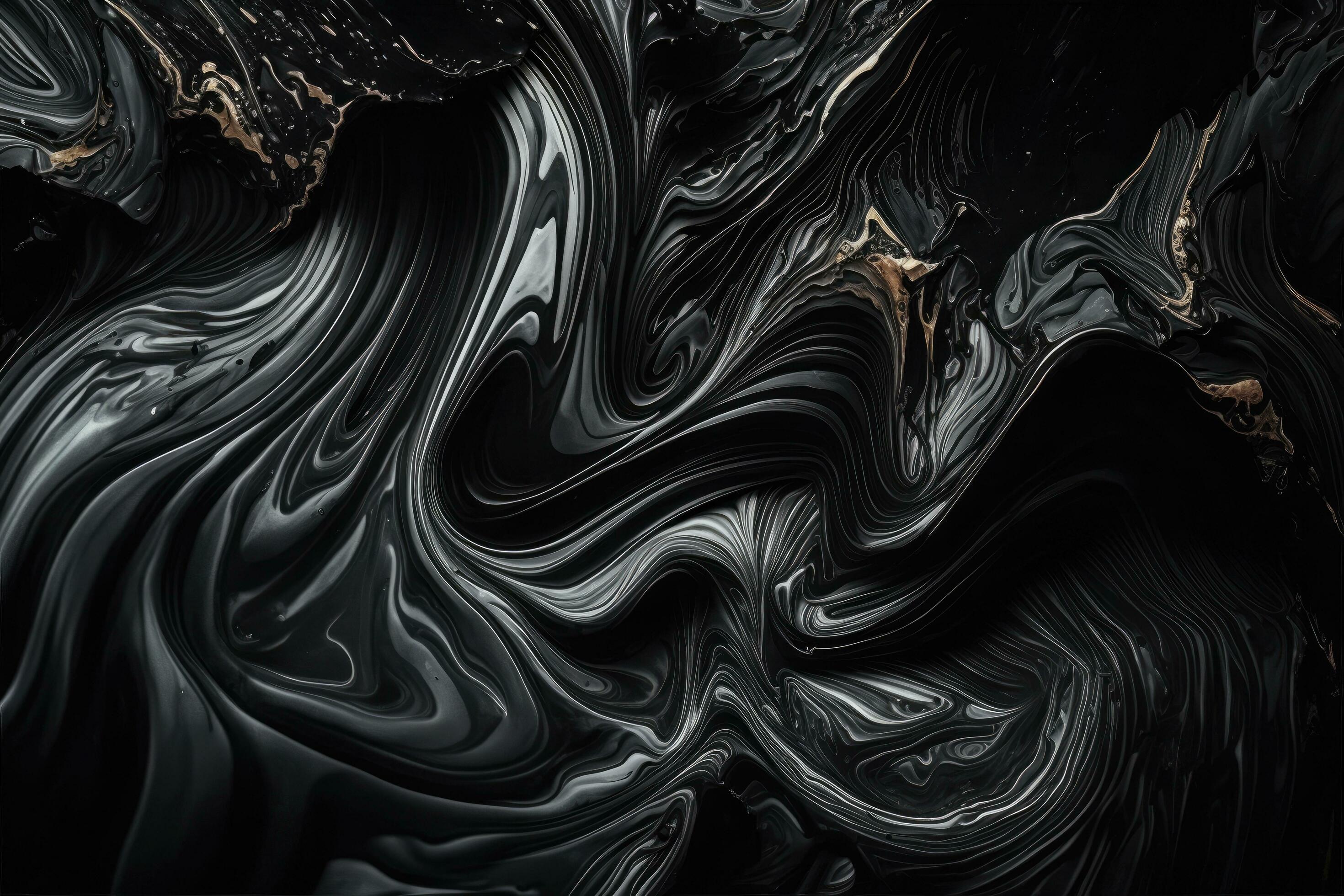 Black Marble ink texture acrylic painted waves texture background