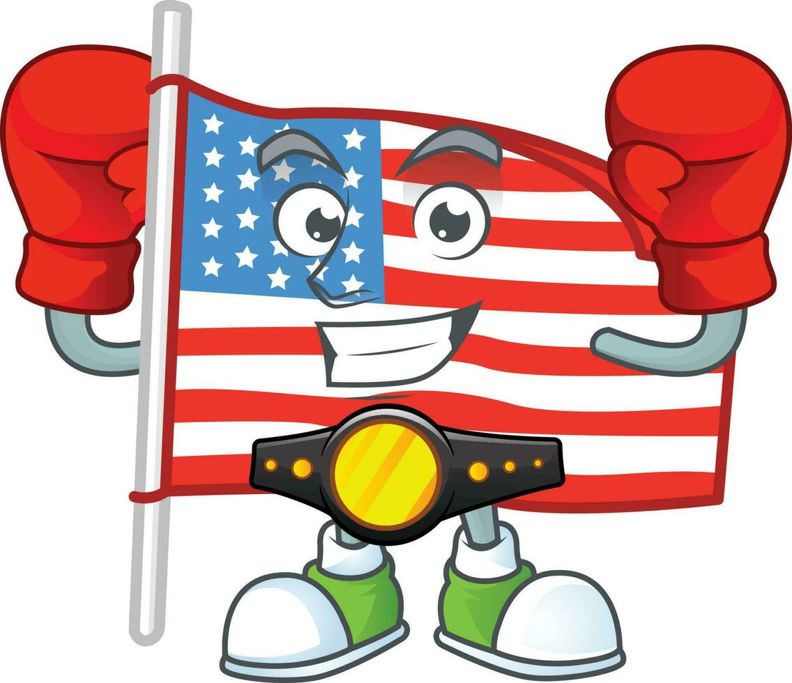USA flag with pole icon design vector