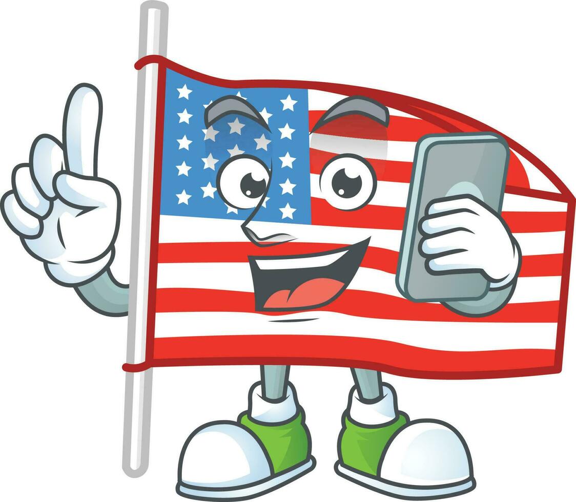 Estados Unidos bandera con polo icono diseño vector