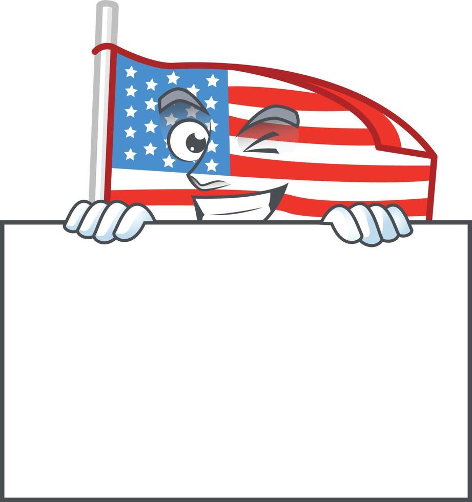 USA flag with pole icon design vector