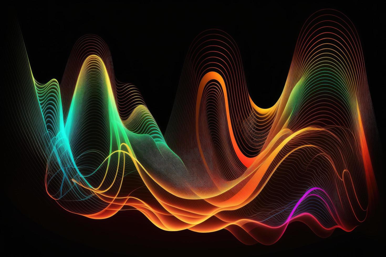 Abstract Background wave line neon photo