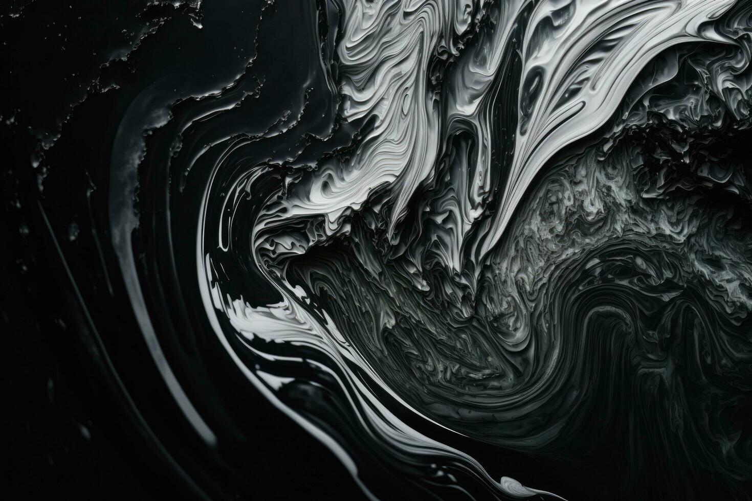 Black Marble ink texture acrylic painted waves texture background photo