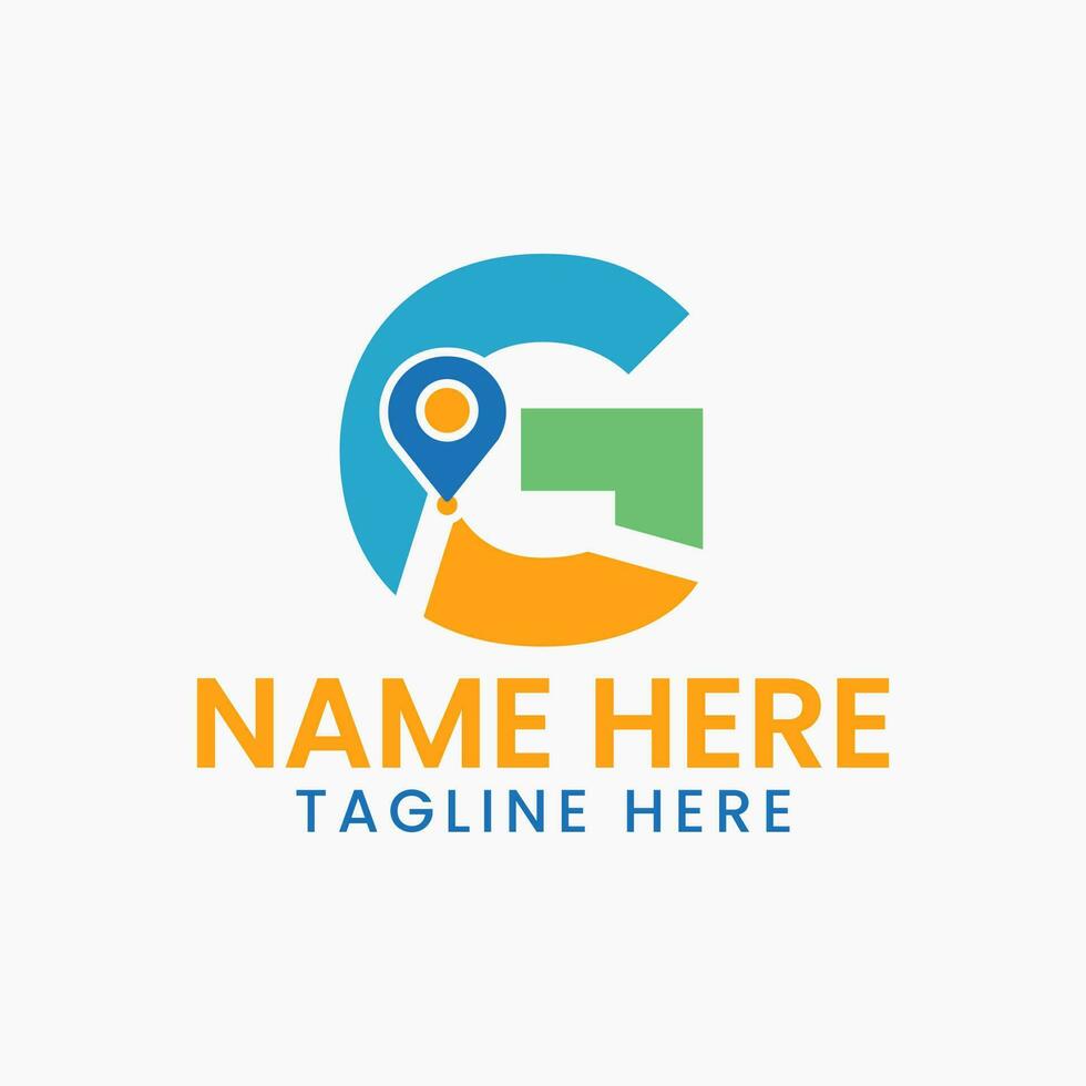 Letter G Location Logo Concept With Gps Symbol, Pin Icon Template vector