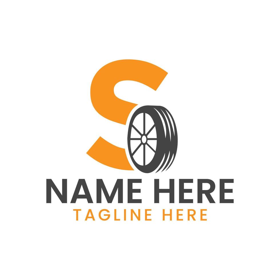 Letter S Tire Logo For Car Repair  Automotive Motor Logo Design Vector Template