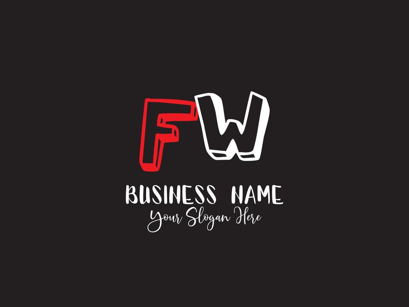 Initial Fw Logo, Minimalist Fw Letter Logo Icon Vector