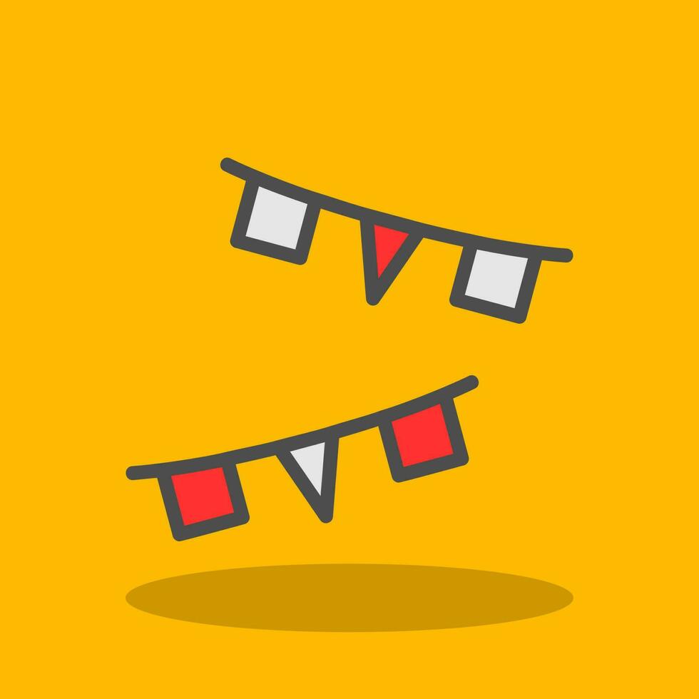 New Year Flags Vector Icon Design