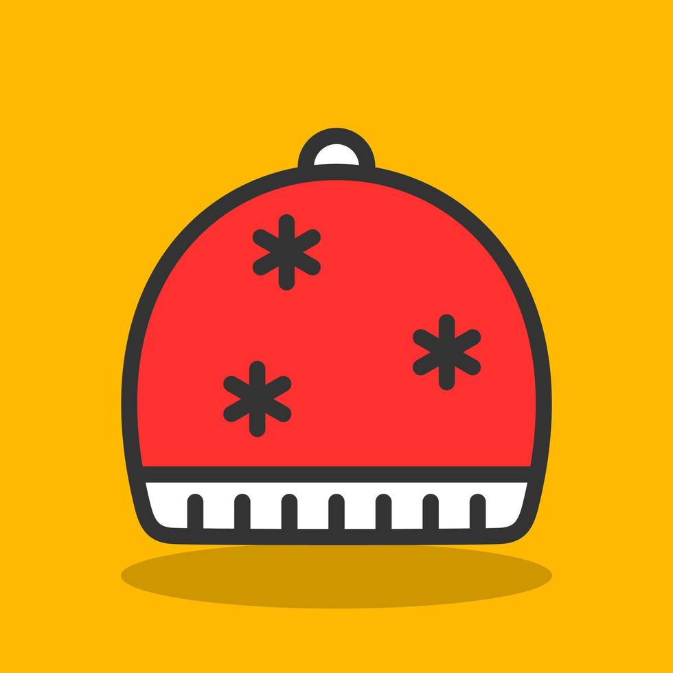 diseño de icono de vector de gorro de invierno