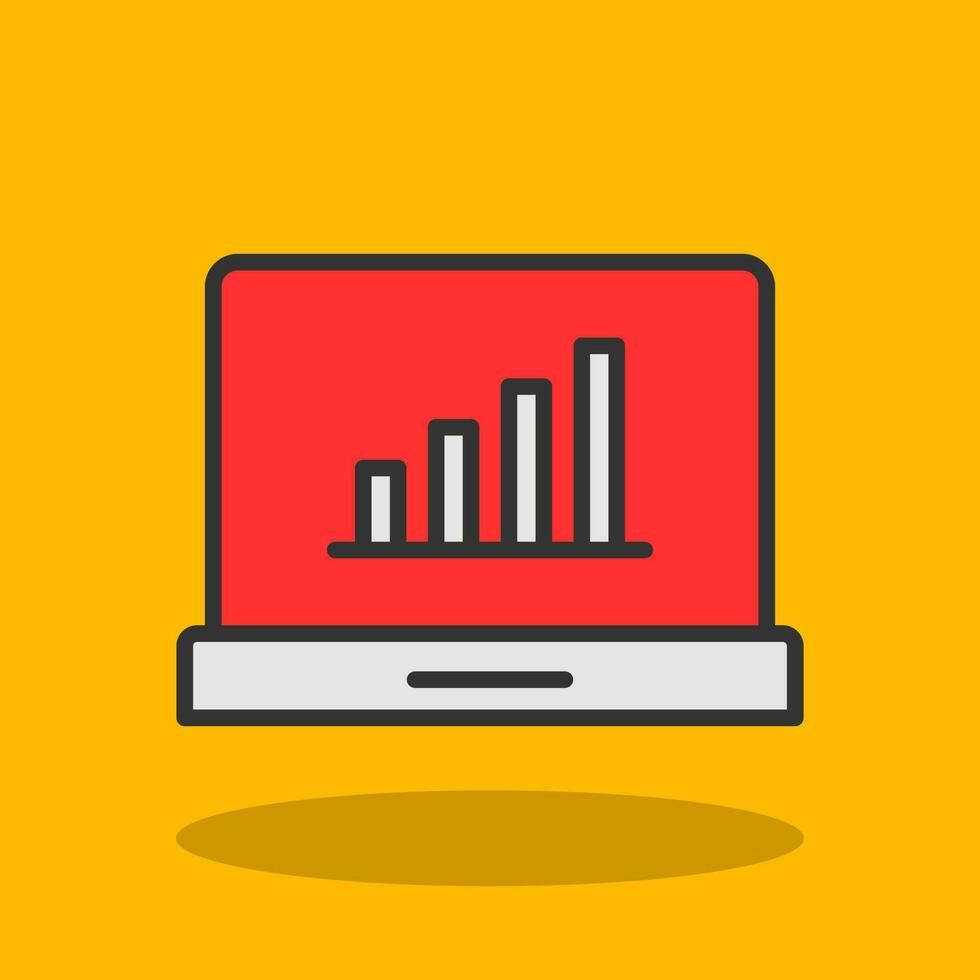 Online Bar Chart Vector Icon Design