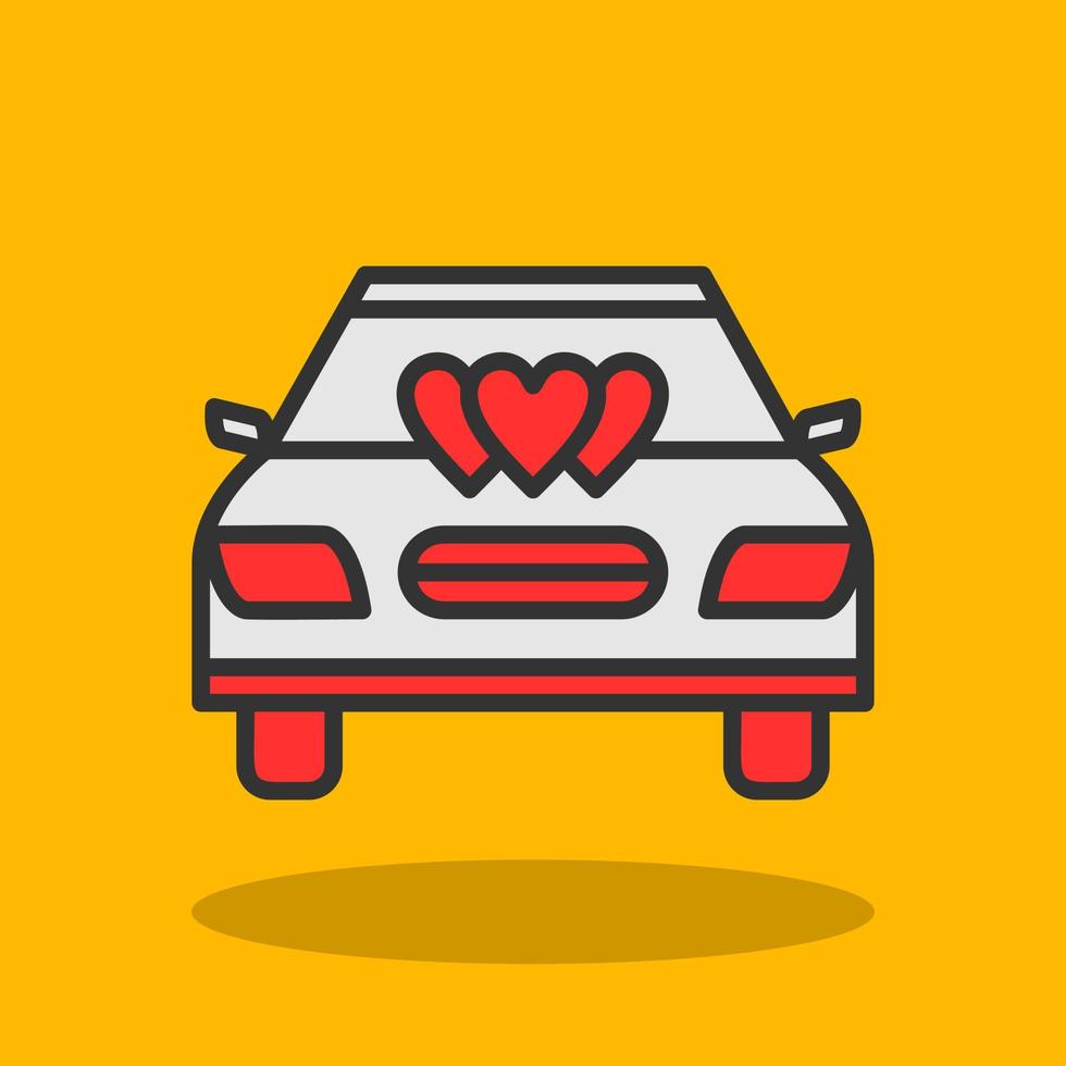 Wedding Car Vector Icon Design