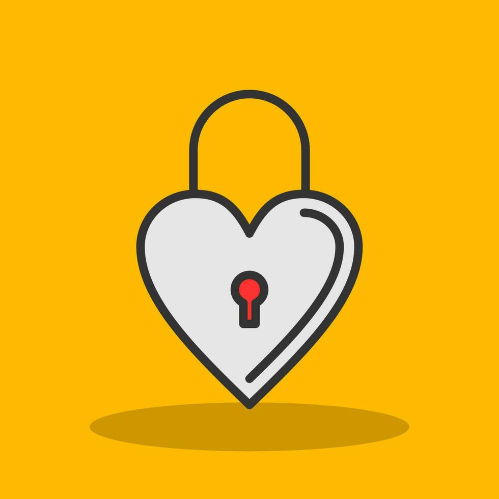 Wedding Padlock Vector Icon Design