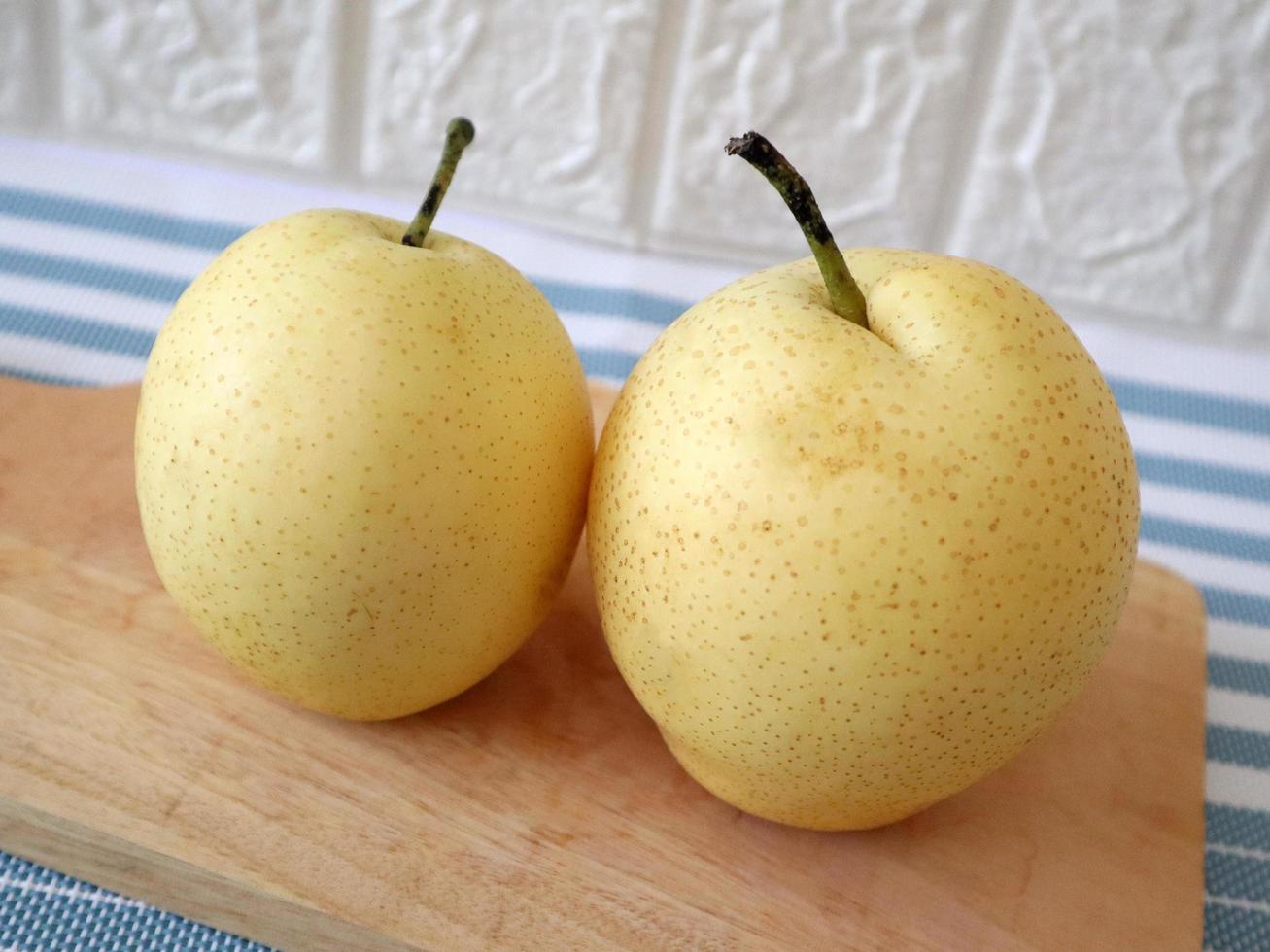 Honey pear. a type of pear with the characteristics of a darker fruit color photo