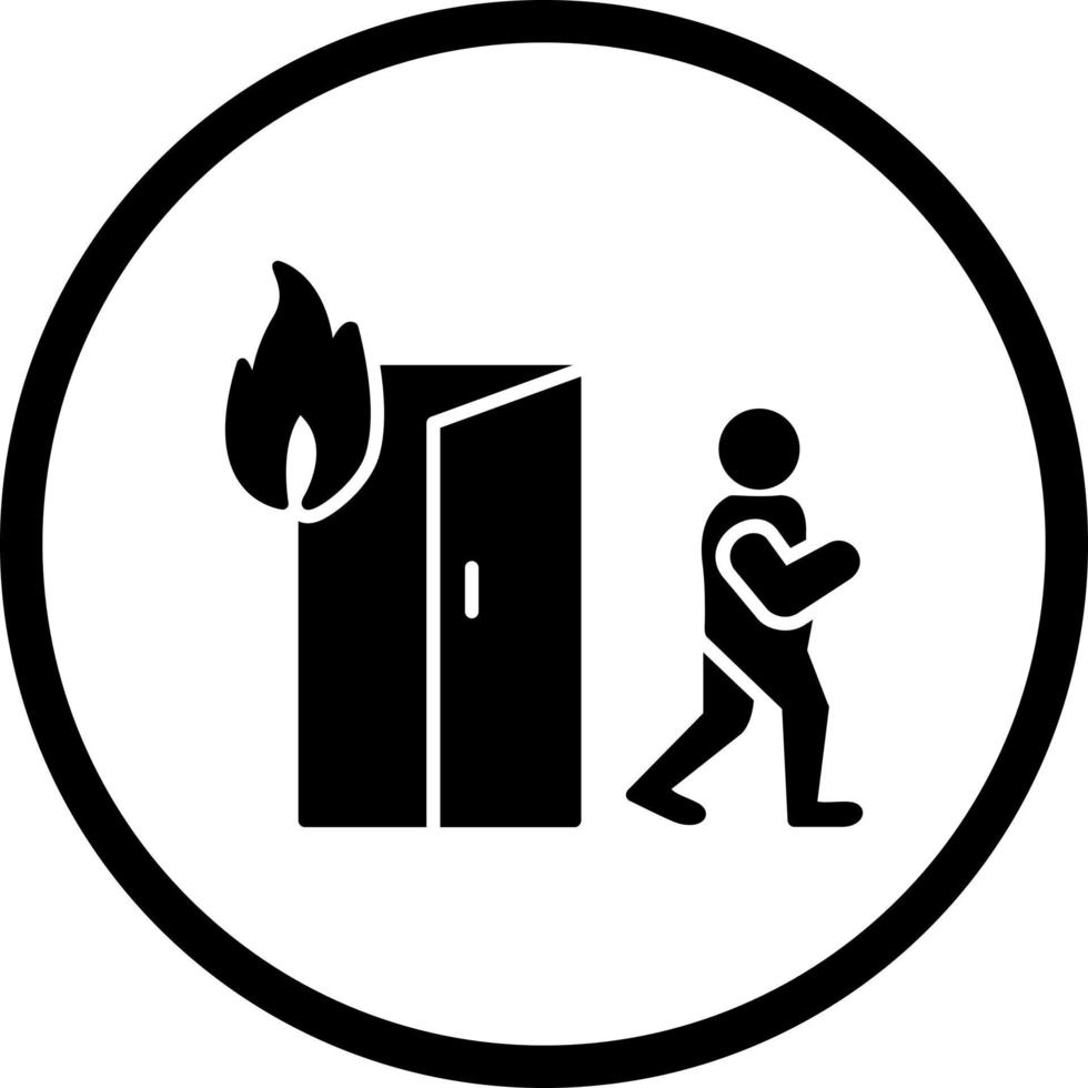 ejecución única del icono de vector de fuego