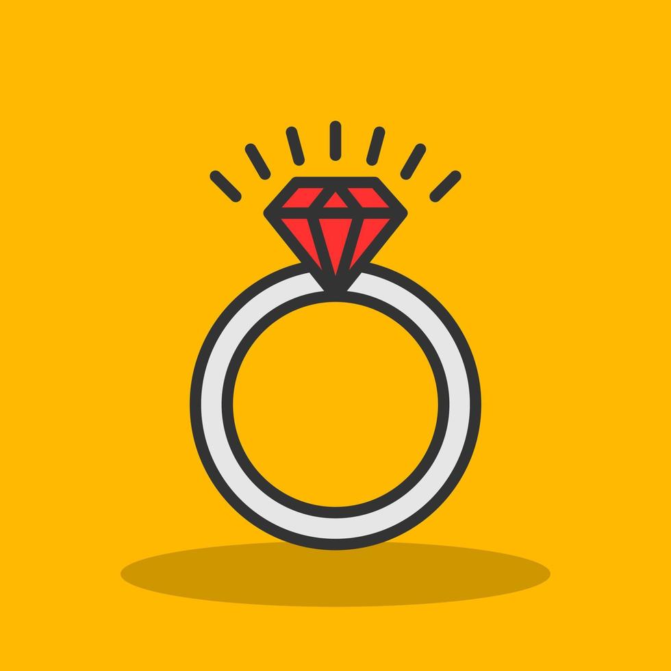 Wedding Ring Vector Icon Design