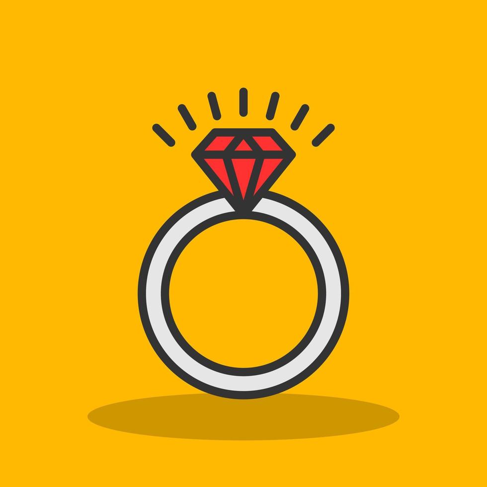 Wedding Ring Vector Icon Design