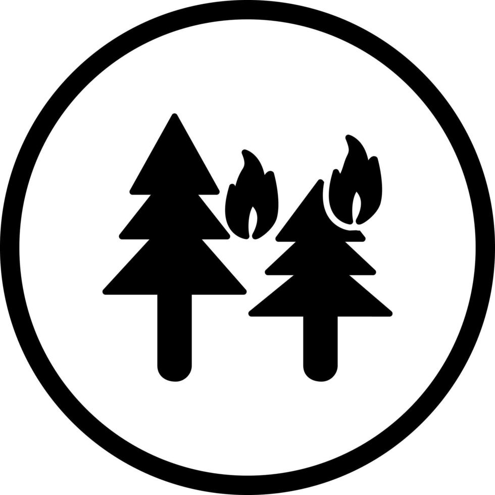 Unique Fire in Forst Vector Icon
