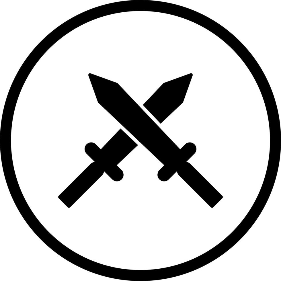 Unique Two Swords Vector Icon