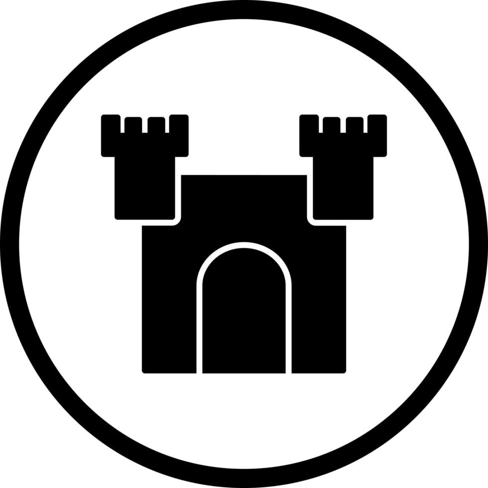 icono de vector de castillo único