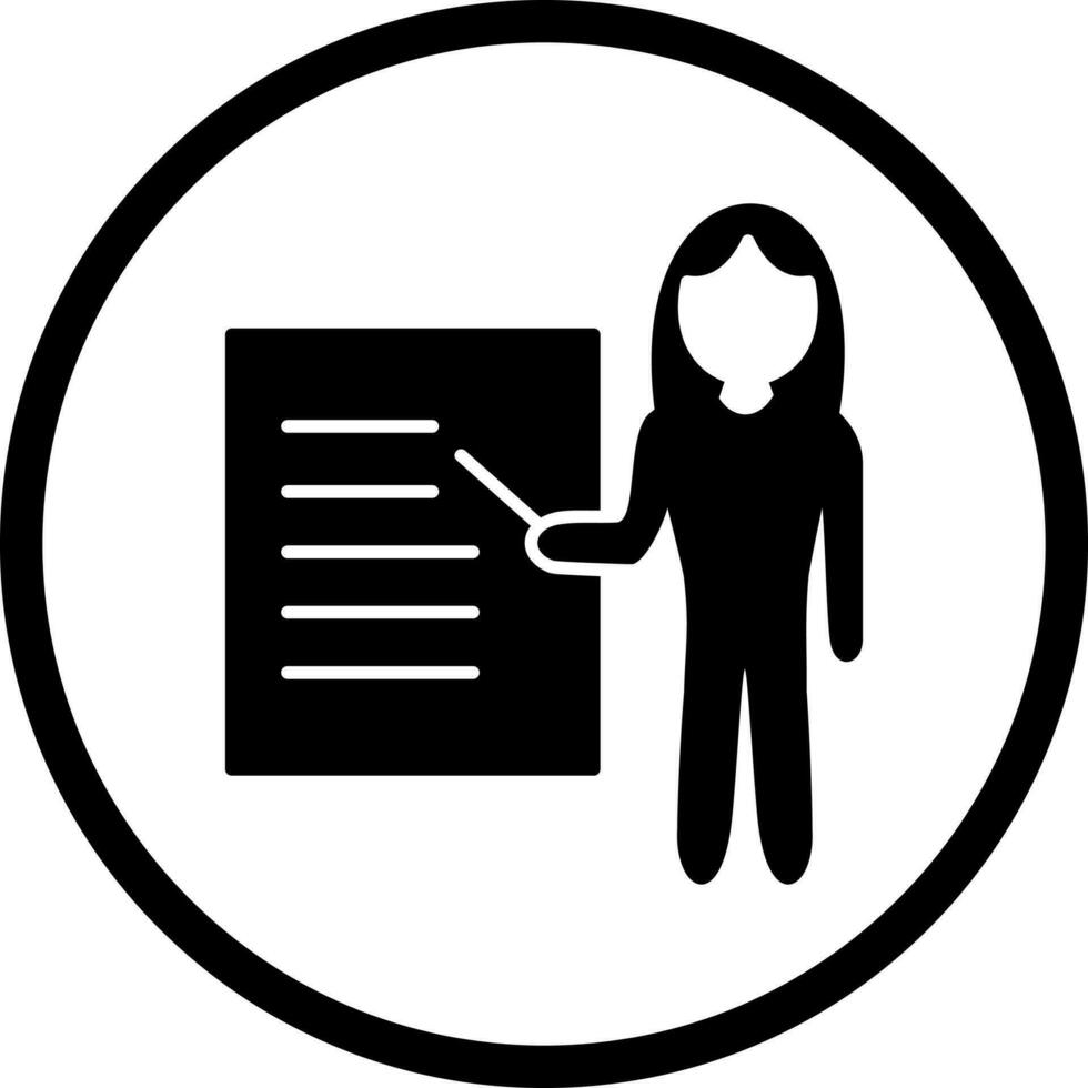 Unique Female Presenter Vector Icon