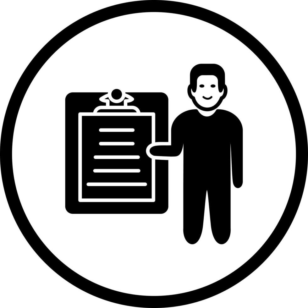 Unique Male Presenter Vector Icon