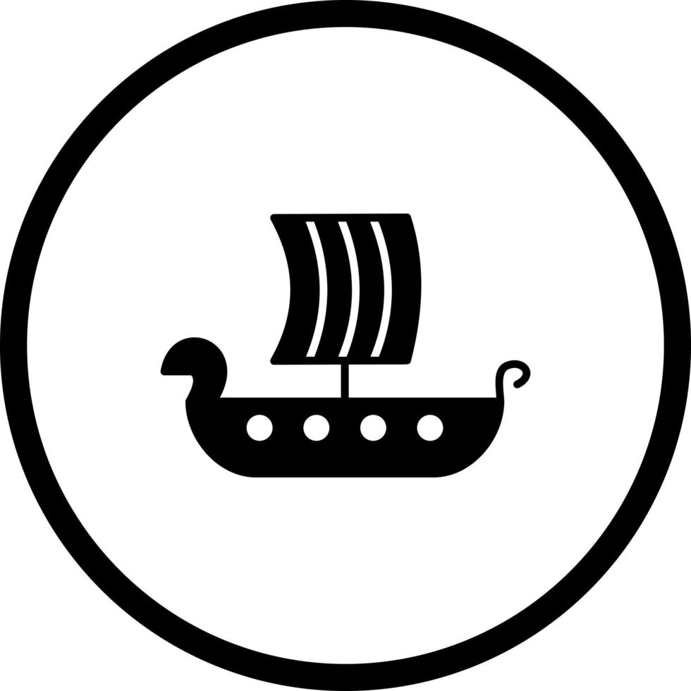 icono de vector de barco vikingo