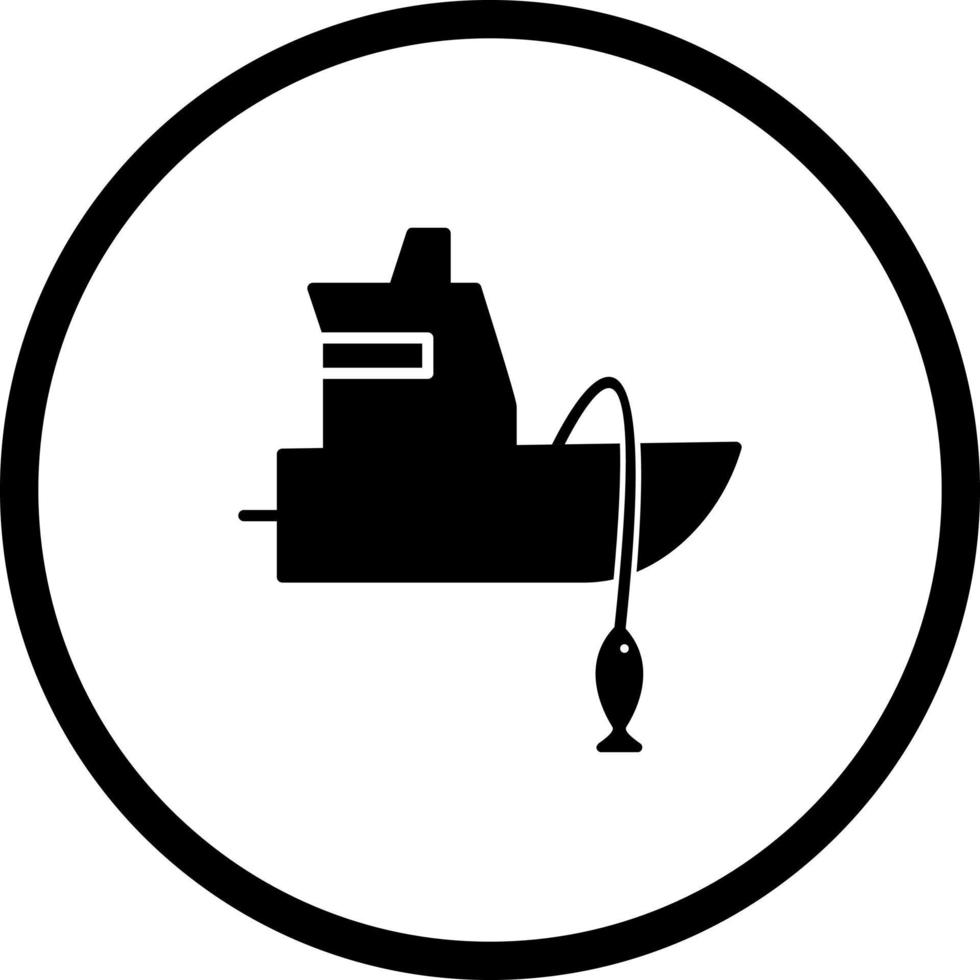 icono de vector de barco de pesca