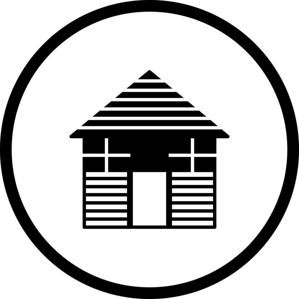 Wood Cabin Vector Icon
