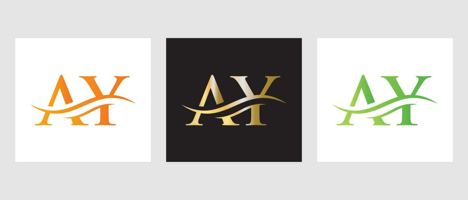 Initial Monogram Letter AY Logo Design. AY Logotype Template vector