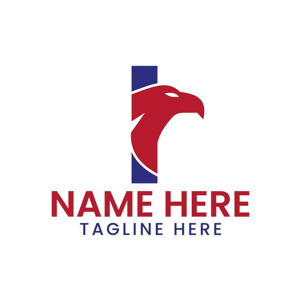 Letter I Eagle Logo Design Vector Template