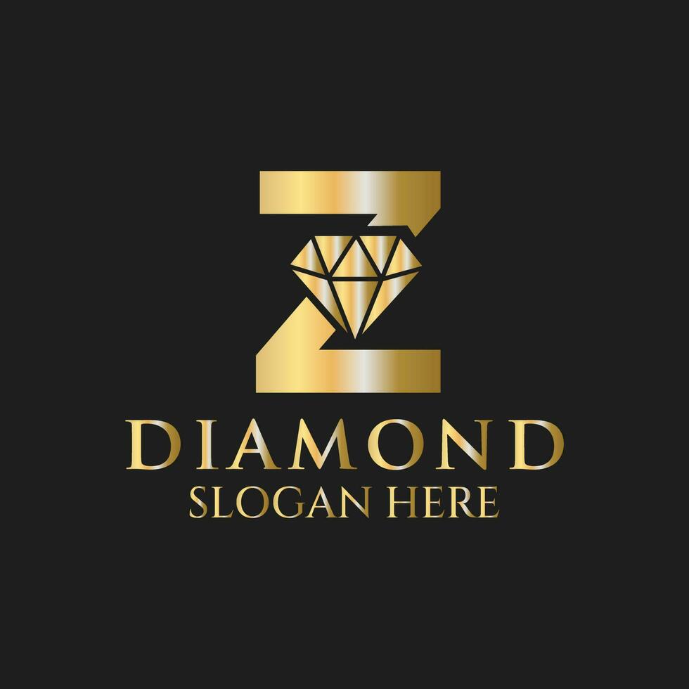 letra z diamante logo diseño. joyería logo con diamante icono vector modelo