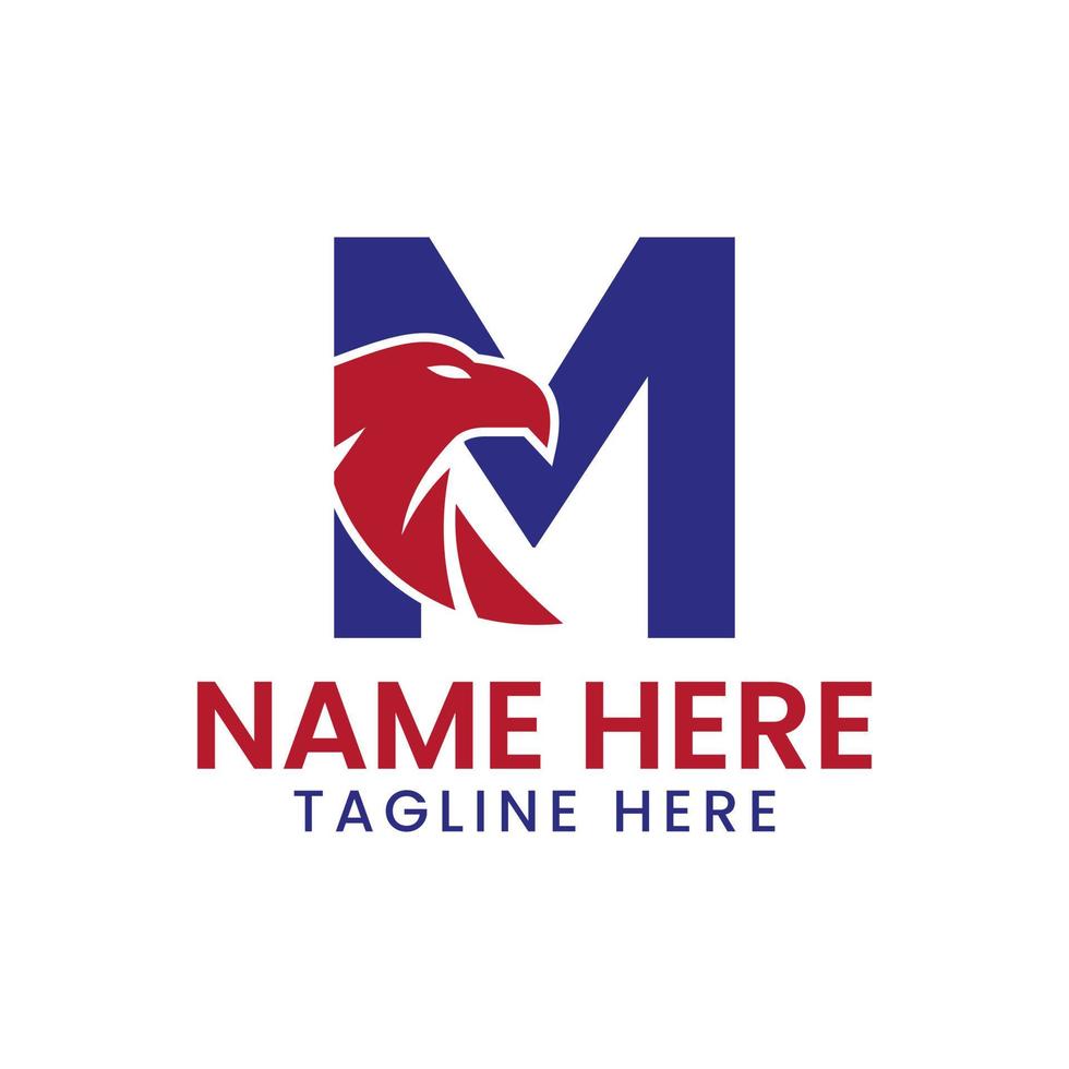 Letter M Eagle Logo Design Vector Template