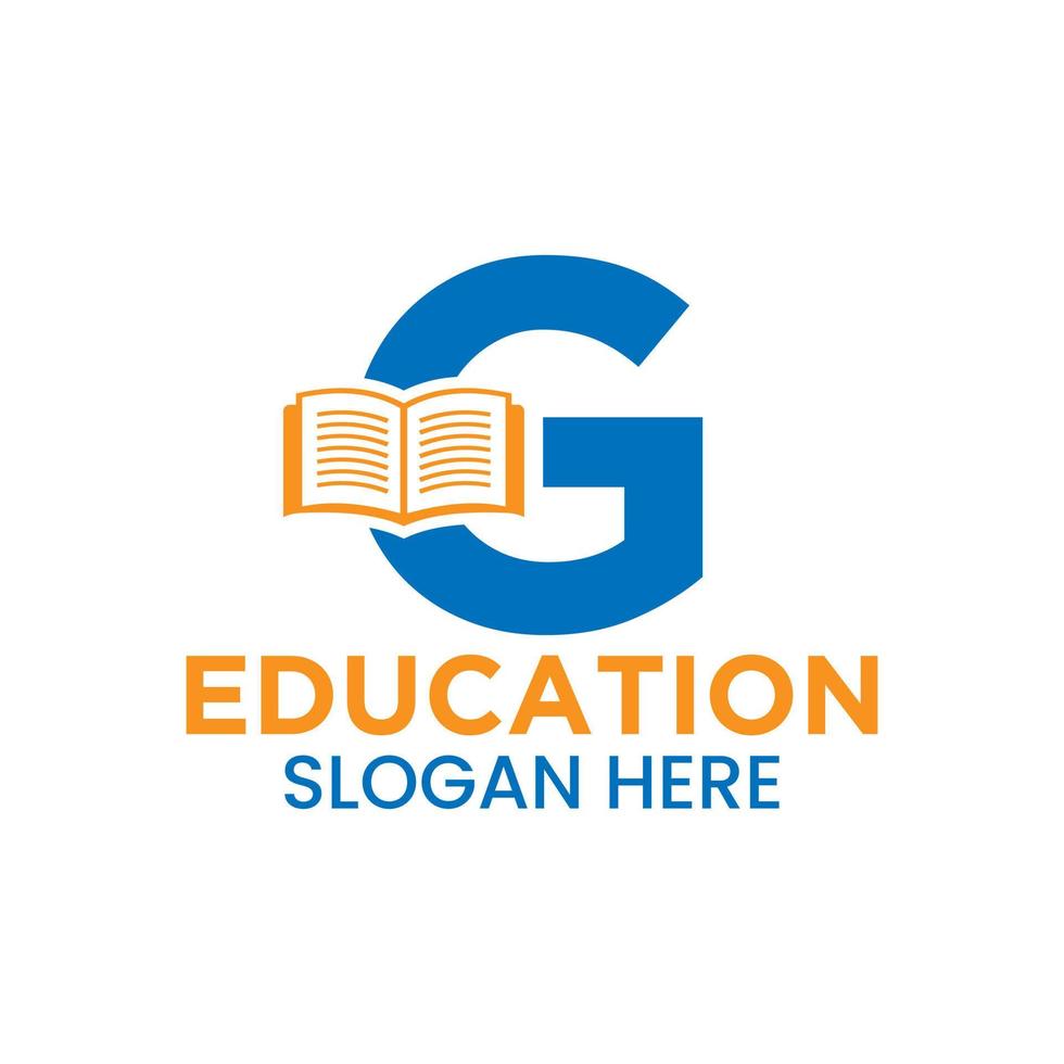 Letter G Education Logo Concept With Open Book Icon Template vector