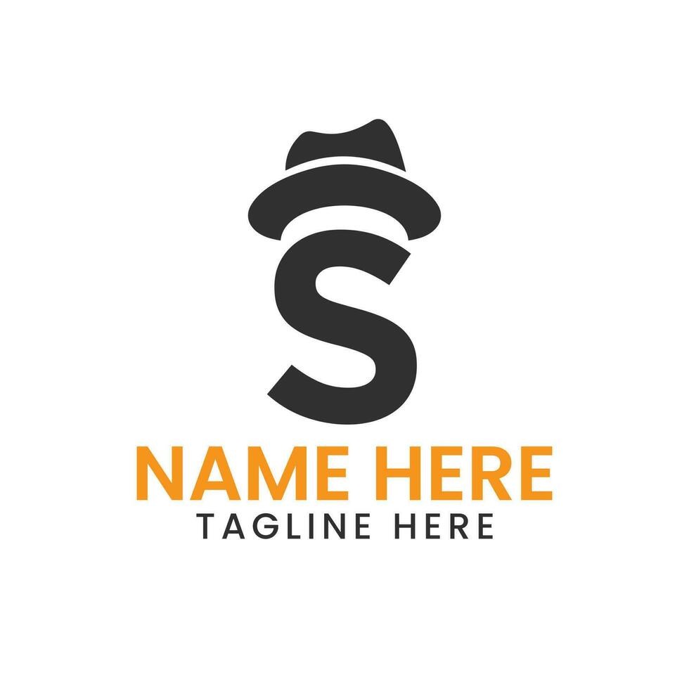 Letter S Gentlemen Hat Logo Design  Concept With Cowboy Hat Icon Template vector