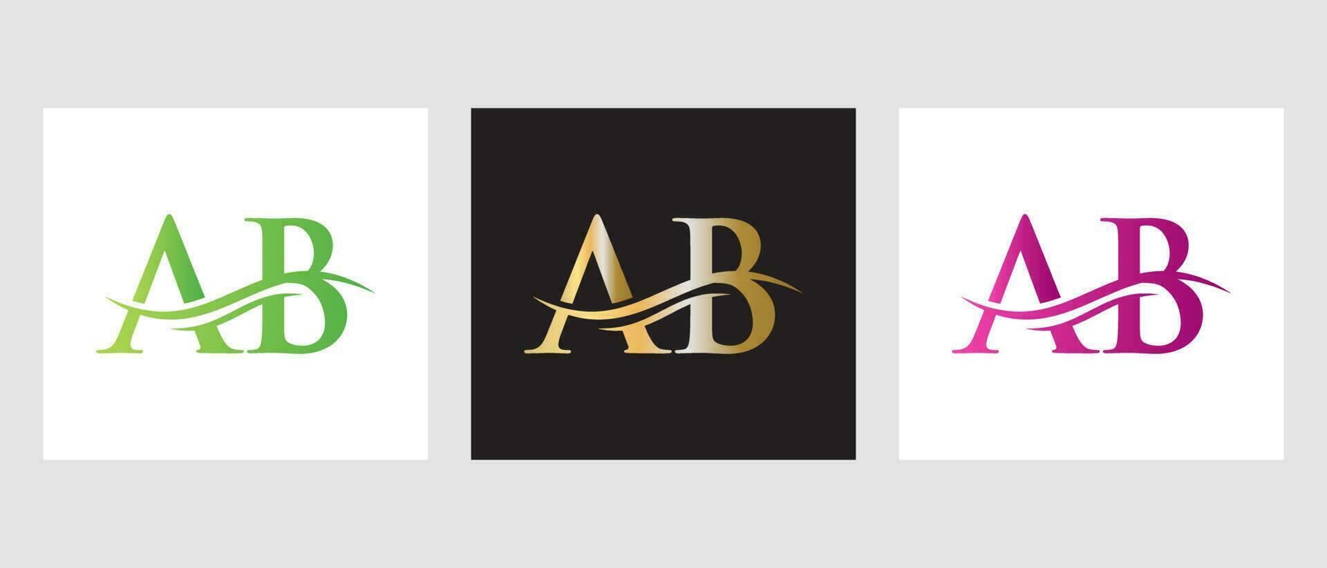 inicial monograma letra ab logo diseño. ab logotipo modelo vector