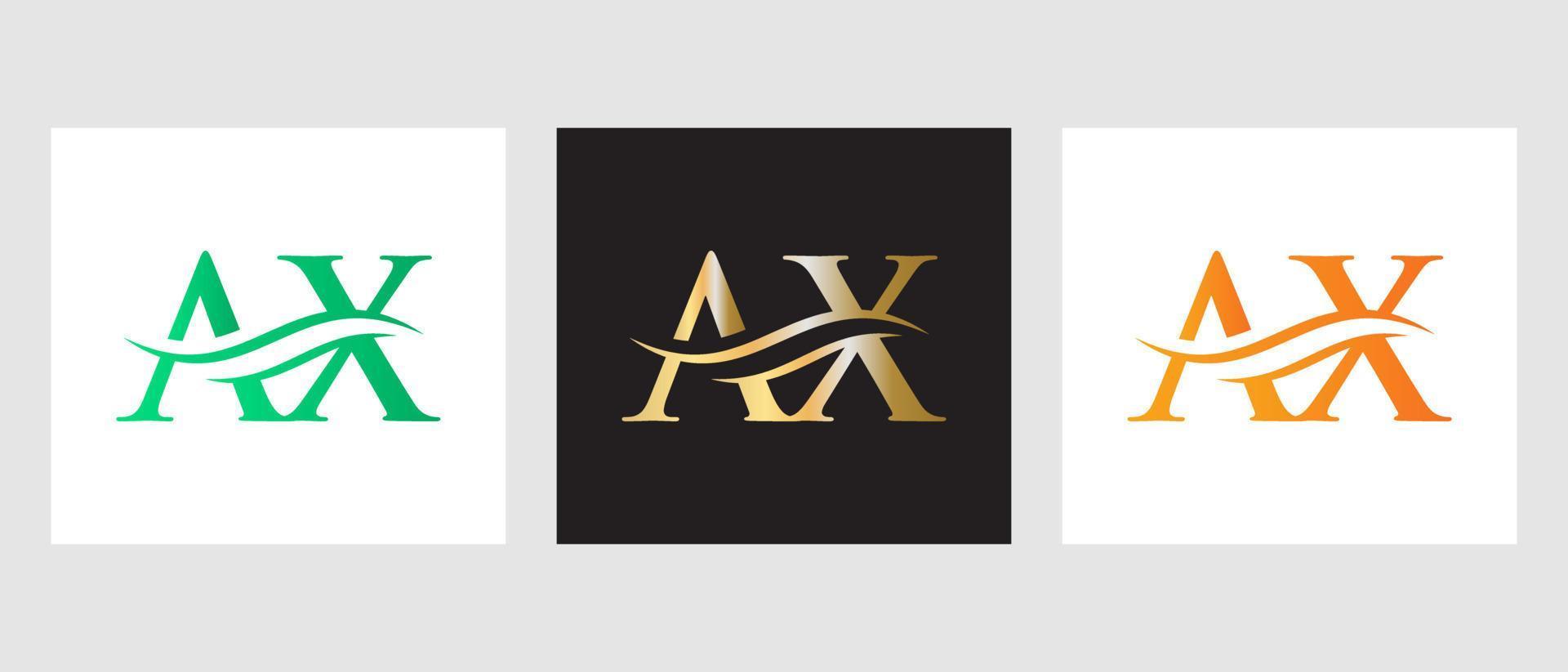 Initial Monogram Letter AX Logo Design. AX Logotype Template vector