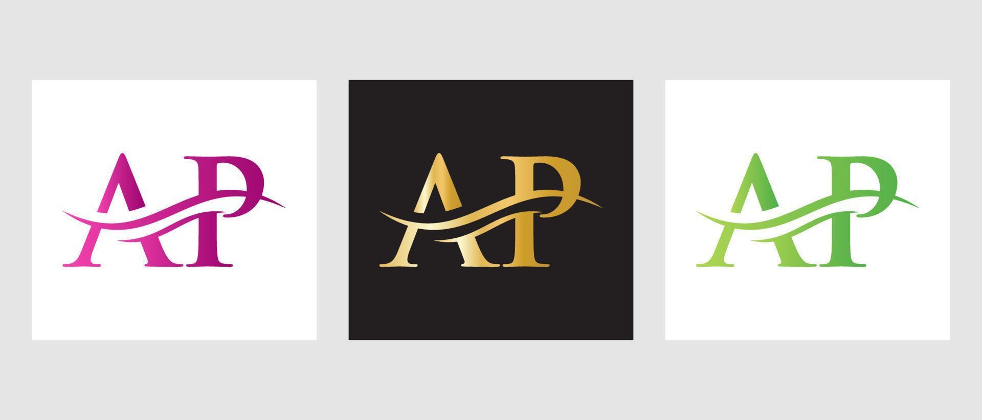 Initial Monogram Letter AP Logo Design. AP Logotype Template vector