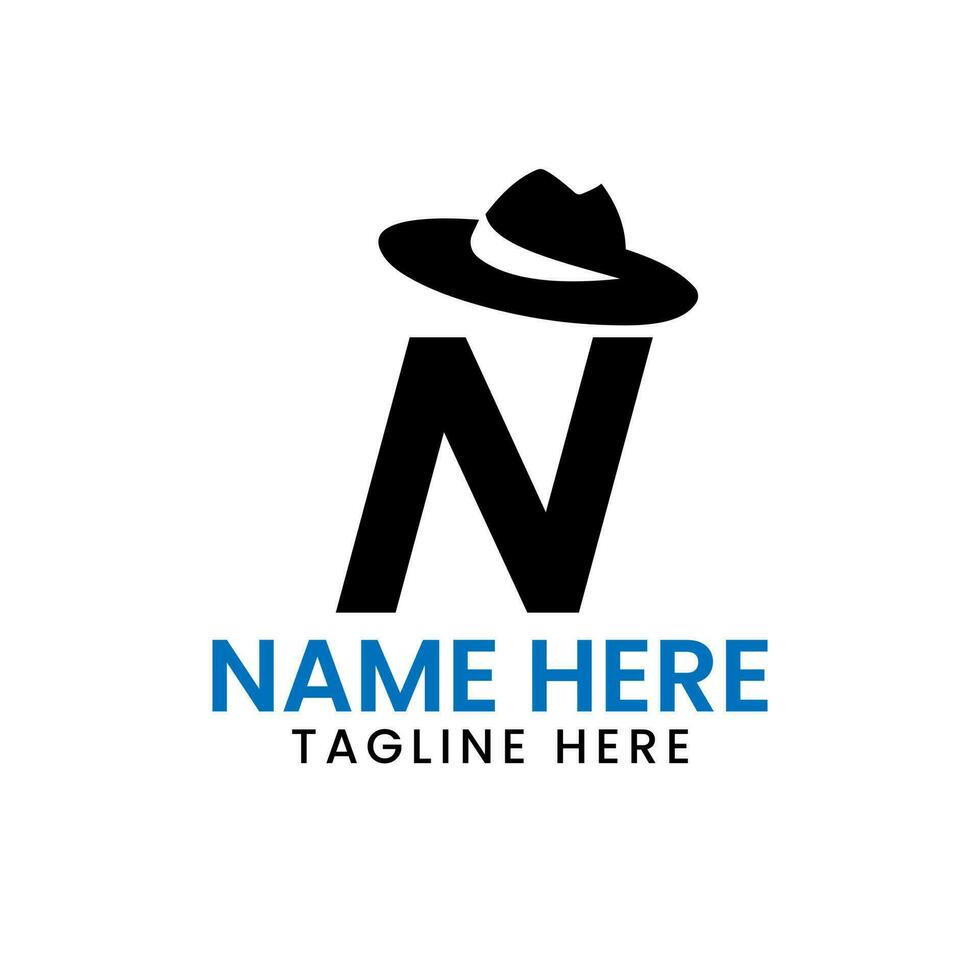 letra norte caballeros sombrero logo diseño concepto con vaquero sombrero icono modelo vector