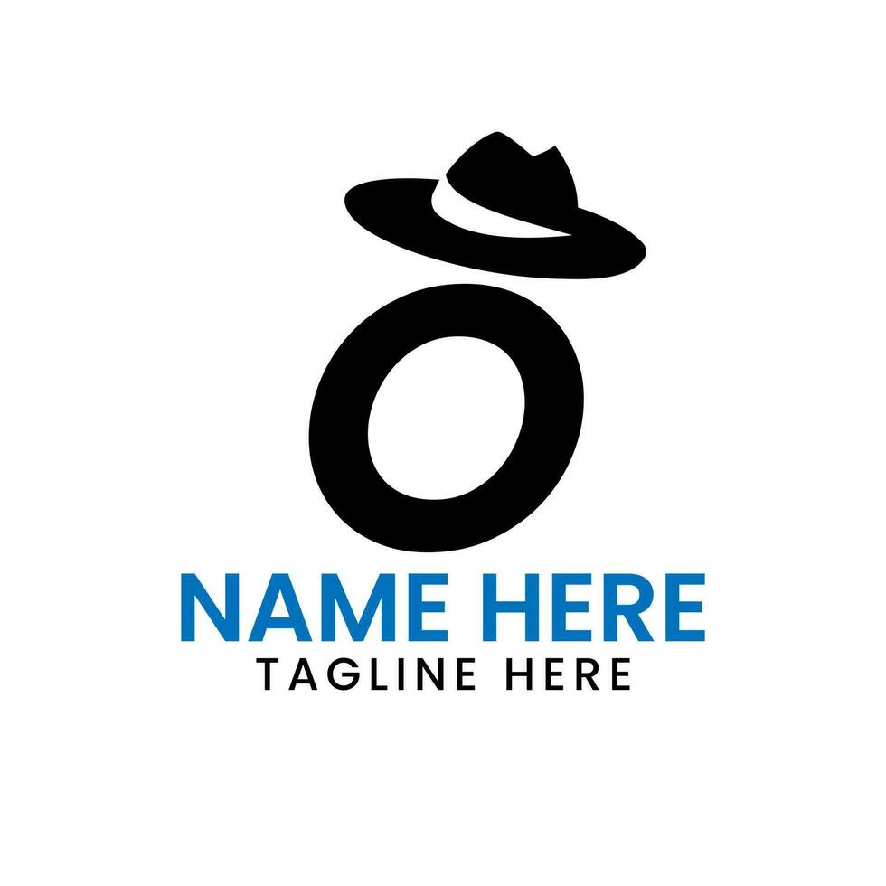 letra o caballeros sombrero logo diseño concepto con vaquero sombrero icono modelo vector